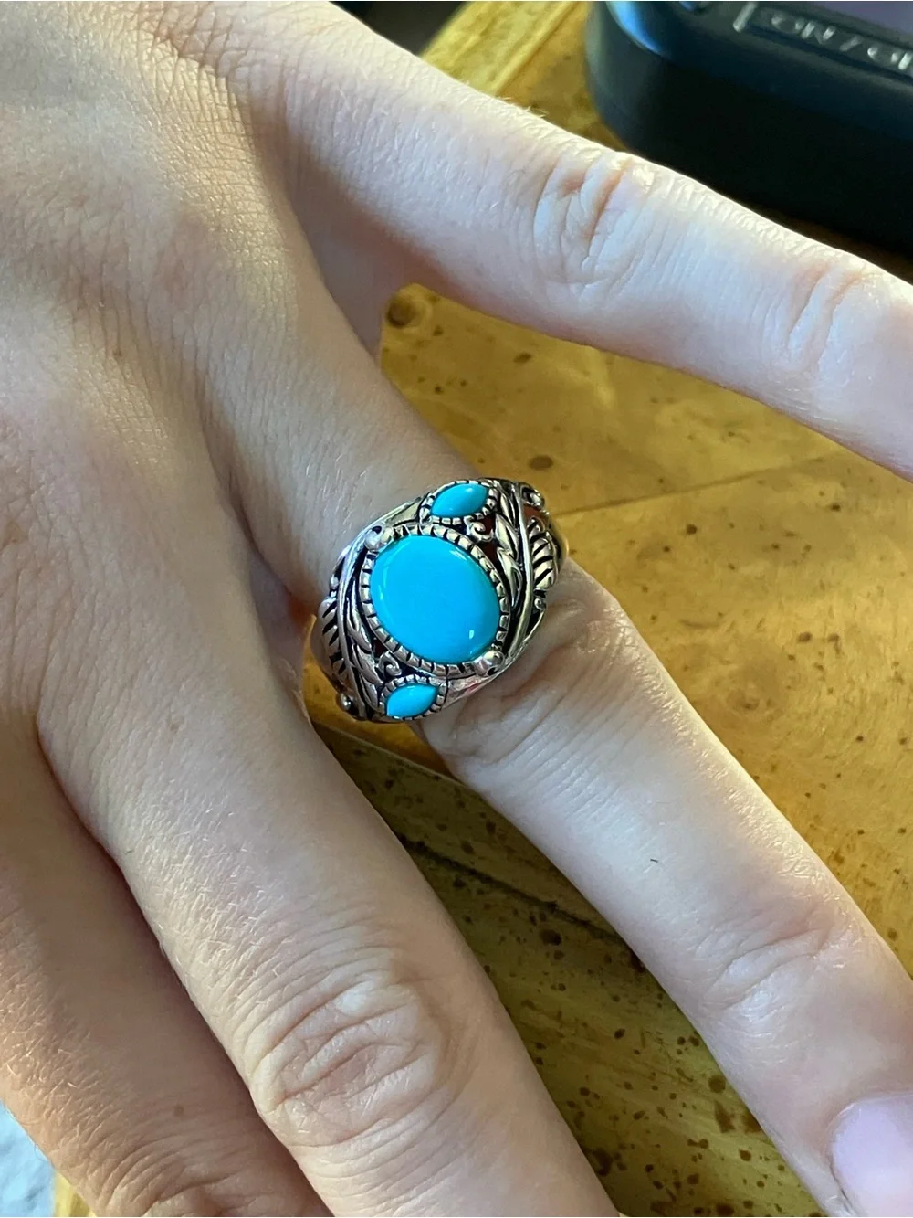 Sleeping Beauty Turquoise Sterling Silver Ring Size 9